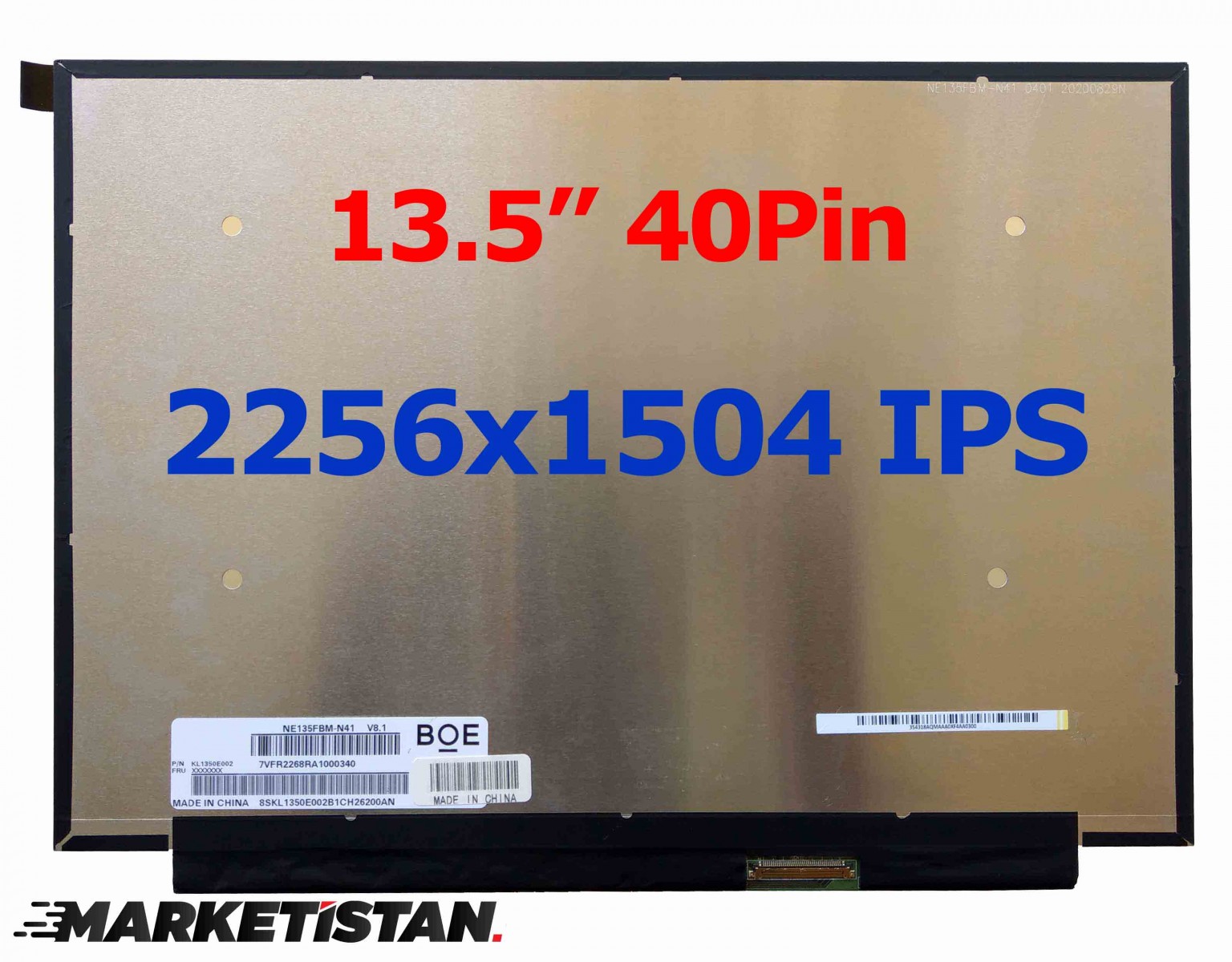 Acer N19H3 Uyumlu 13.5" 40 Pin Slim Ekran Panel 2256X1504 60HZ 290mm