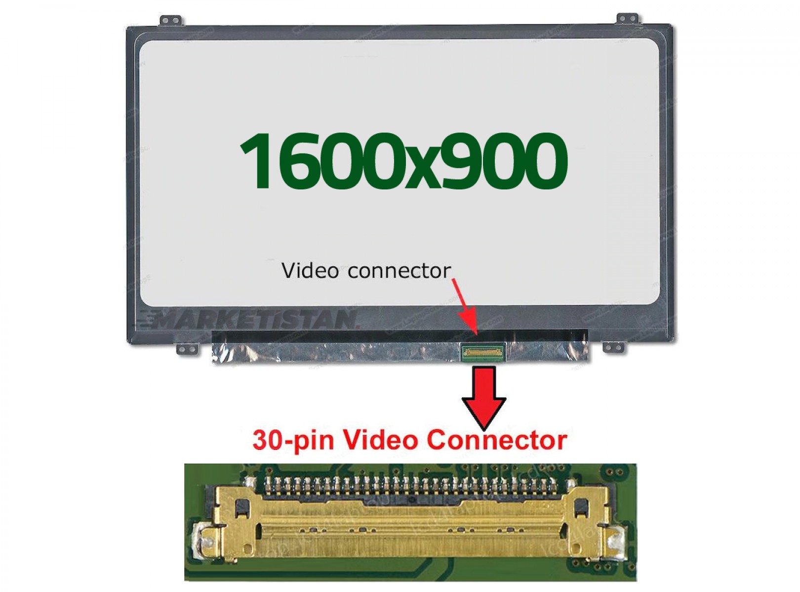 B140RTN03.0 HW5A 14" Ekran 30 Pin Slim Led Panel 1600x900 320mm