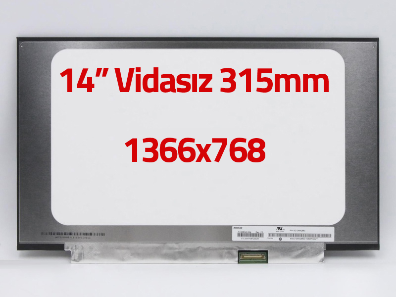 B140XTN07.6 Uyumlu 14" Ekran 30 Pin Slim Led Panel Vidasız 1366x768
