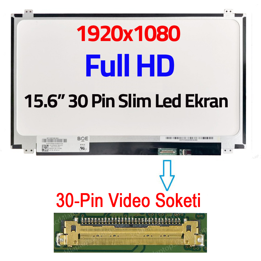 B156HTN03.8 Uyumlu 15.6" 30 Pin Ekran Panel 1080p TN