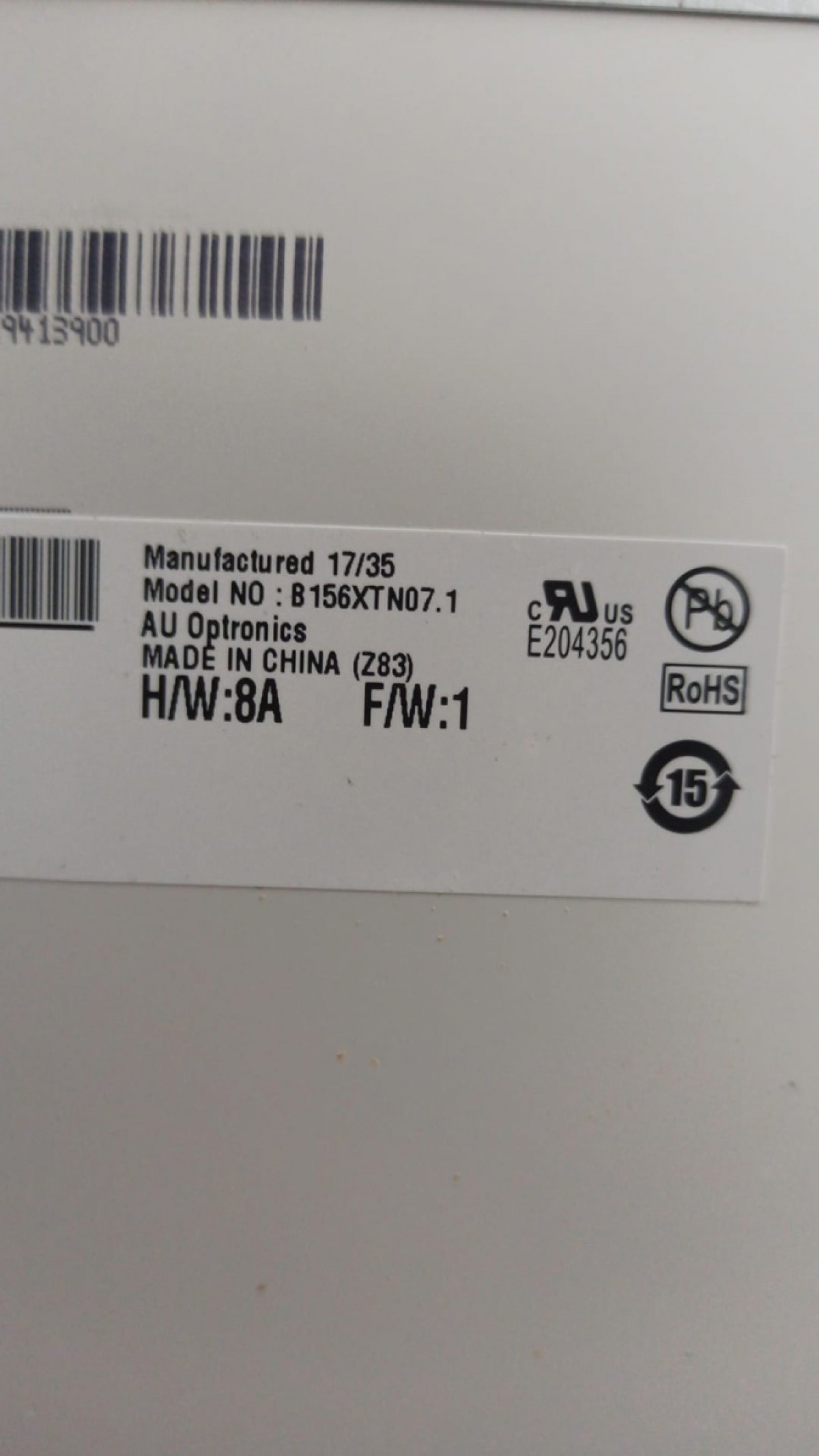 B156XTN07.1 15.6 inç 1366x768 30 Pin Laptop Ekran Paneli