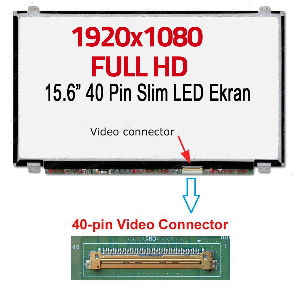 Dell inspiron P25F (5521) Uyumlu 15.6" 40 Pin Slim Ekran Panel 1920x1080