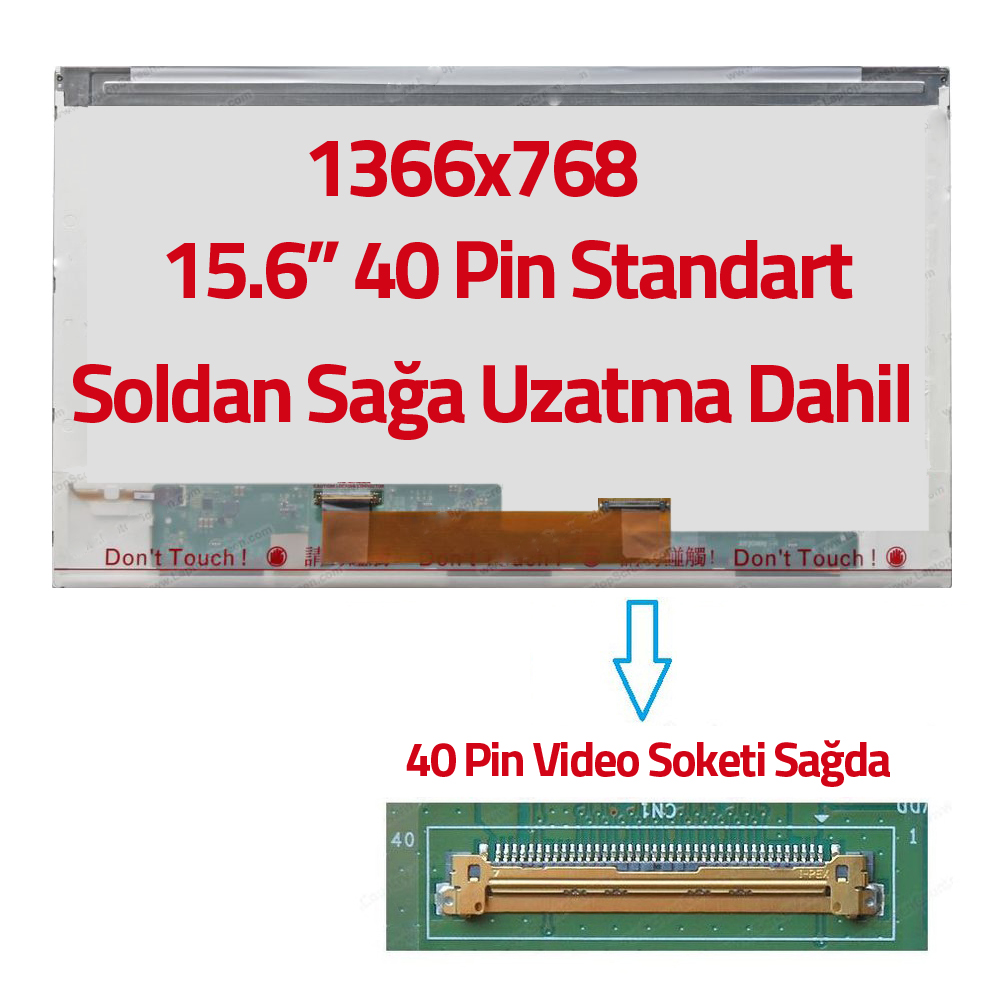 LP156WH2-TLC1 LP156WH2 TL C1 Uyumlu 15.6" 40 Pin Standart Led Ekran Panel HD SAĞ