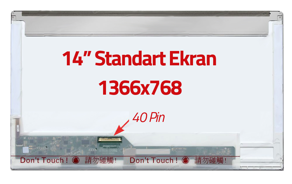 M140NWR2 R1 Uyumlu 14" 40 Pin Standart Ekran Panel HD