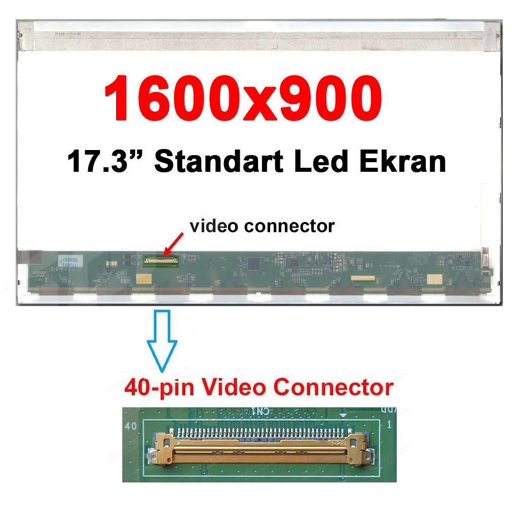 N173FGE-L23 Uyumlu 17.3" 40 Pin Standart Ekran Panel 1600x900