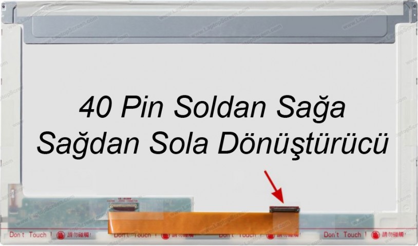 40 Pin 10.1" 13.3" 14" 15.6" 17.3" Uyumlu LCD LED Ekran Soldan Sağa Dönüştürücü Uzatma Flex Kablo
