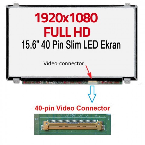 B156HW03 V.0 Uyumlu 15.6" 40 Pin Slim Ekran Panel 1920x1080