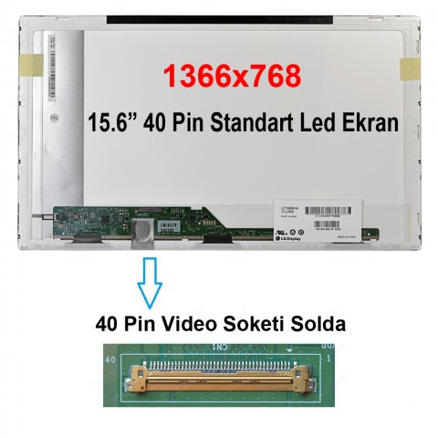 B156XW02 V.0 15.6 Ekran 40 Pin Standart Led Panel 1366x768 HD SOL