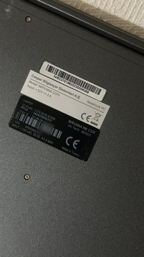 Casper Nirvana C370.4020-4C00B 15.6 inç 1366x768 30 Pin Laptop Ekran Paneli