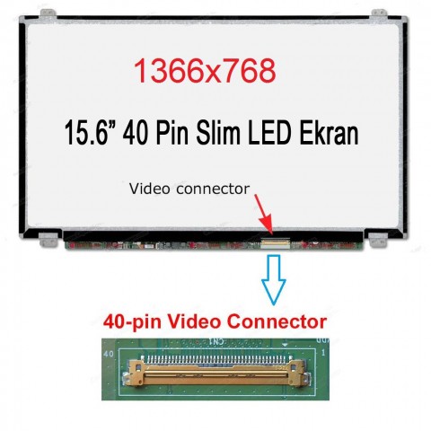 HP 15-R209NT Uyumlu 15.6" 40 Pin Slim Led Ekran Panel 1366x768 A+