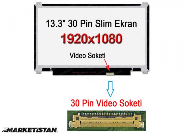 JBYM133X56-105-0101 Uyumlu 13.3" 30 Pin Slim Led Ekran Panel 1080p