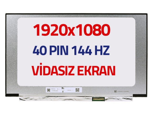 Lenovo Legion Y540 81SY00LRTX Uyumlu 15.6" 40 Pin Vidasız Ekran Panel IPS 1080p (144HZ)