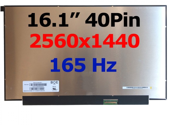 NE161QHM-NZ1 Uyumlu 16.1" 40 Pin Vidasız Slim Led Ekran Panel 2560X1440 IPS 165HZ 362mm