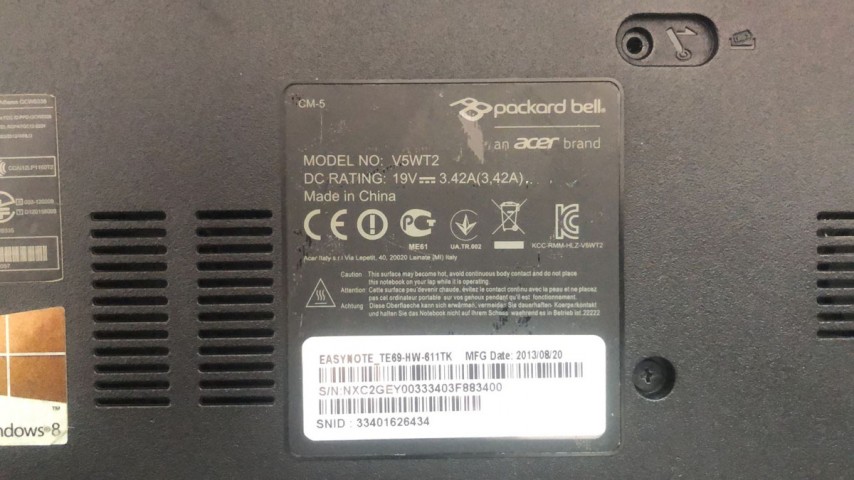 Packard Bell V5WT2 EASYNOTE TE69-HW-611TK 15.6 inç Laptop Ekran Paneli