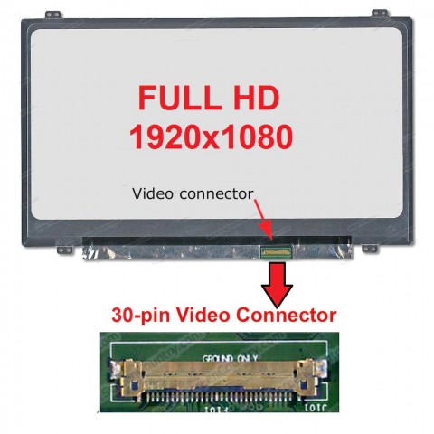 SL140FHM03-030 Uyumlu 14" 30 Pin Slim Led Ekran Panel 1920x1080